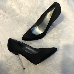 Stuart Weitzman Satin Black Heels